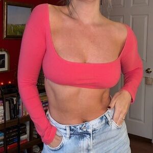 El Tigre Chiquito L/S Crop Top - Pink (Barely Worn)